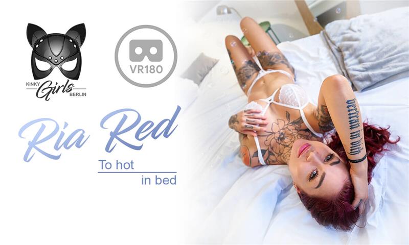 Ria Red - Too Hot in Bed Beautiful German Babe Solo in White Lingerie and Tattoos
