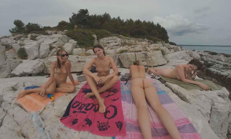 Four Hot Goddesses Sunbathing And Chilling On Nude Beach On Vacation With Miss Pussycat Adreana Sammy Rebeka Ruby